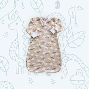 Pamut hálózsák hosszú ujjú mintás,polka  bézs szivárvány