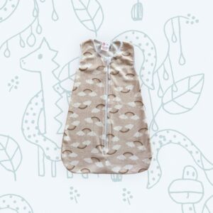 Pamut hálózsák  ujjatlan mintás, polka bézs szivárvány