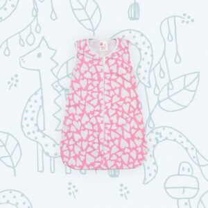 Pamut hálózsák  ujjatlan mintás,polka pink szivek