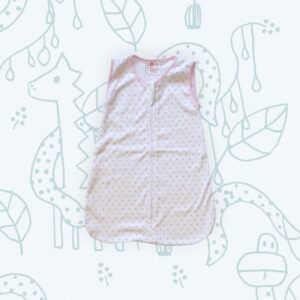 Pamut ujjatlan hálózsák, pink pöttyös