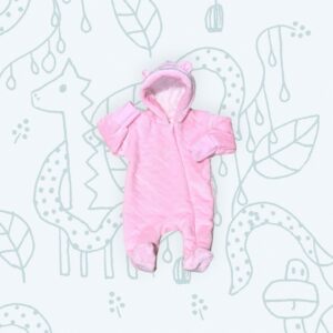 Flannel-sherpa rózsaszin overál